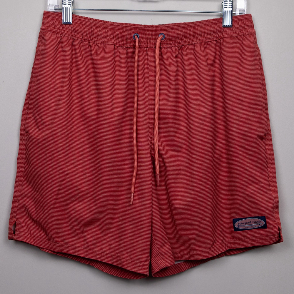 Vineyard Vines red stripe swim trunks-M